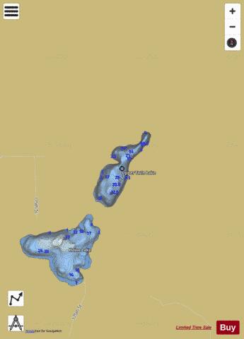 Upper Twin Lake depth contour Map - i-Boating App