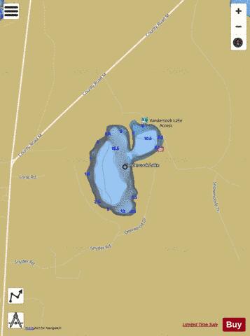 Vandercook Lake depth contour Map - i-Boating App