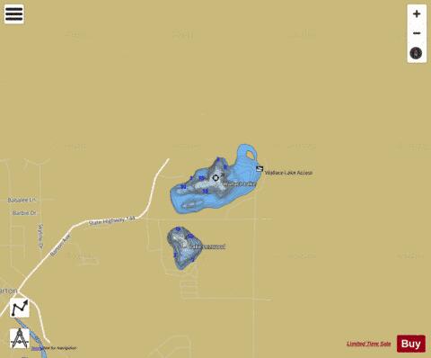 Wallace Lake depth contour Map - i-Boating App