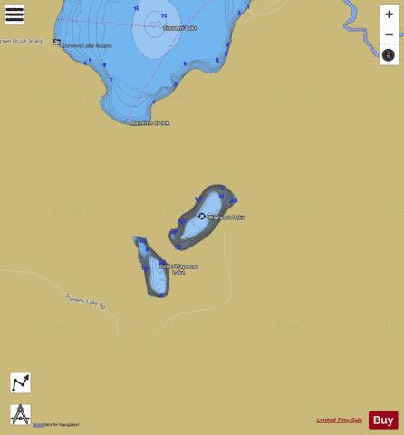 Wapoose Lake depth contour Map - i-Boating App