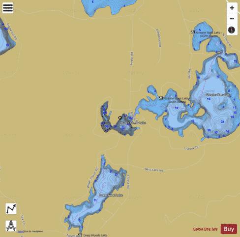 Water Power Lake depth contour Map - i-Boating App