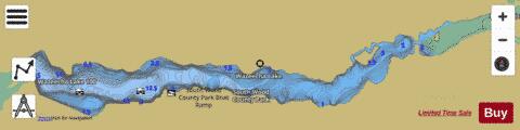 Wazeecha Lake depth contour Map - i-Boating App