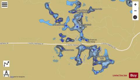 Weeks Lake  East depth contour Map - i-Boating App