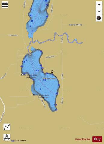 White Ash Lake depth contour Map - i-Boating App