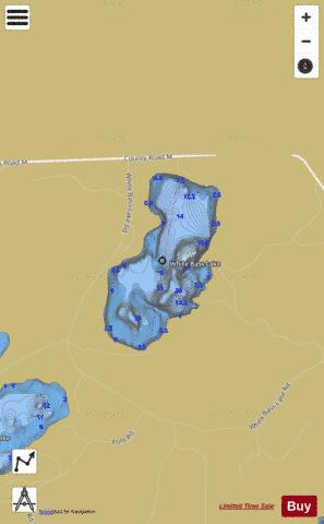 White Bass Lake depth contour Map - i-Boating App