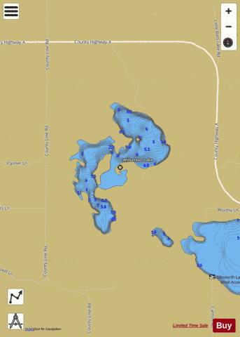 Wilkerson Lake depth contour Map - i-Boating App