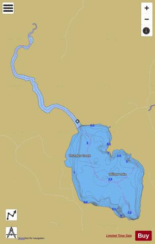 Willow Lake depth contour Map - i-Boating App