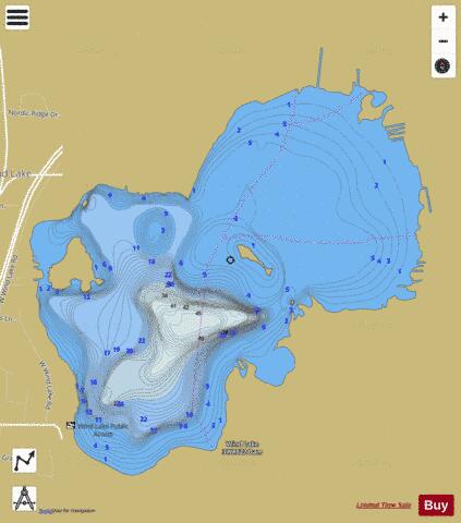 Wind Lake depth contour Map - i-Boating App