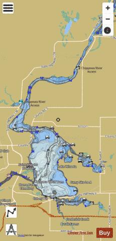 Lake Wissota depth contour Map - i-Boating App