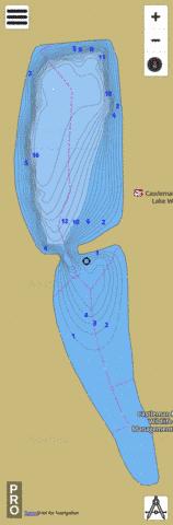 Castleman Run Lake depth contour Map - i-Boating App