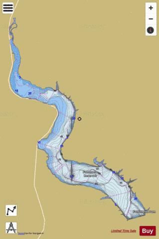 Fontenelle Reservoir depth contour Map - i-Boating App