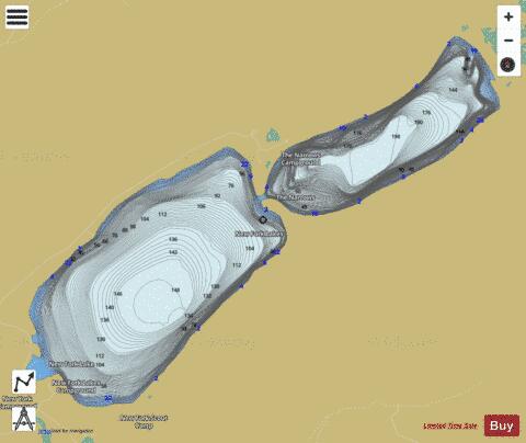 New Fork Lakes depth contour Map - i-Boating App