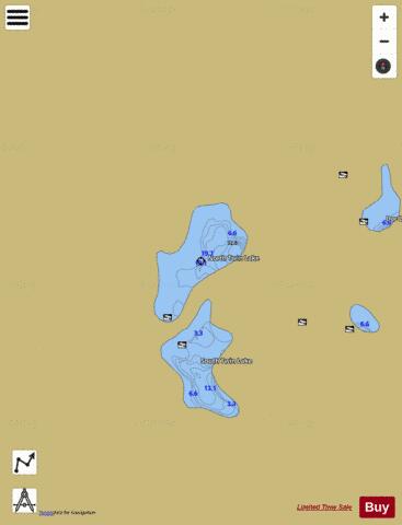 NorthTwin depth contour Map - i-Boating App