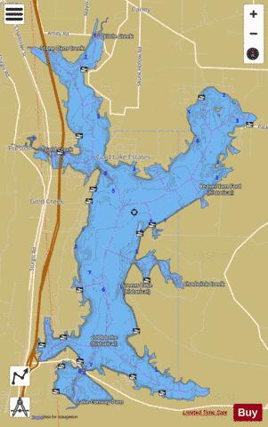 Lake Conway depth contour Map - i-Boating App