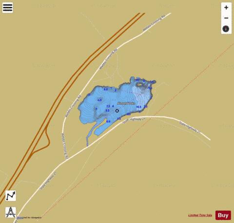 Almond Lake depth contour Map - i-Boating App