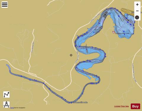 Curwensville Lake depth contour Map - i-Boating App