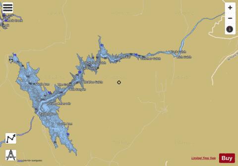 Lake Pardee depth contour Map - i-Boating App