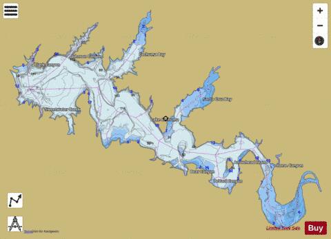 Lake Cachuma depth contour Map - i-Boating App