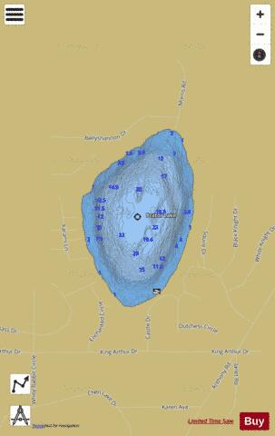 Prator Lake depth contour Map - i-Boating App