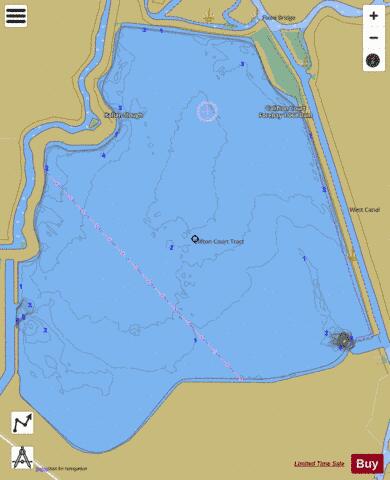 Clifton Court Forebay depth contour Map - i-Boating App