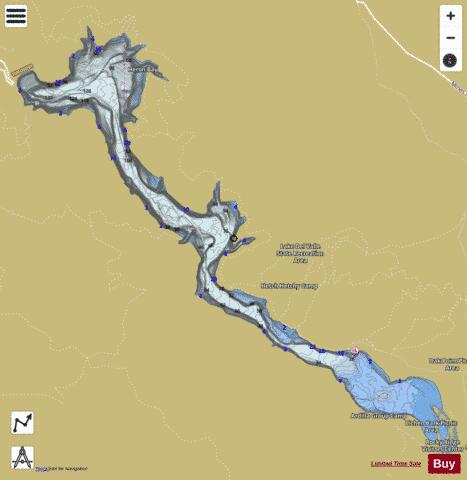 Lake Del Valle depth contour Map - i-Boating App