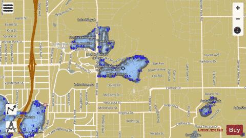 Lake Rowena depth contour Map - i-Boating App