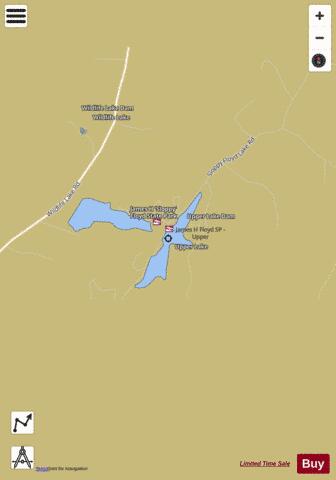 Upper Lake depth contour Map - i-Boating App