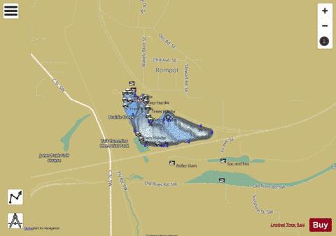 Prairie Park Lake depth contour Map - i-Boating App