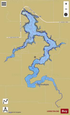 Bloomington Lake depth contour Map - i-Boating App