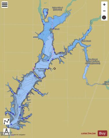 Lake Mattoon depth contour Map - i-Boating App
