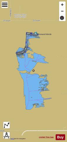 1000 ISLANDS LAKE, GREENE depth contour Map - i-Boating App