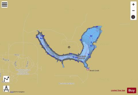 BRUSH CREEK RESERVOIR, JENNINGS depth contour Map - i-Boating App