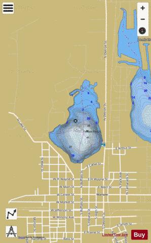 Center Lake, Kosciusko county depth contour Map - i-Boating App
