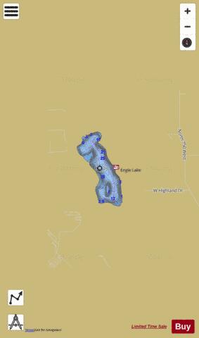 Engle Lake, Noble county depth contour Map - i-Boating App