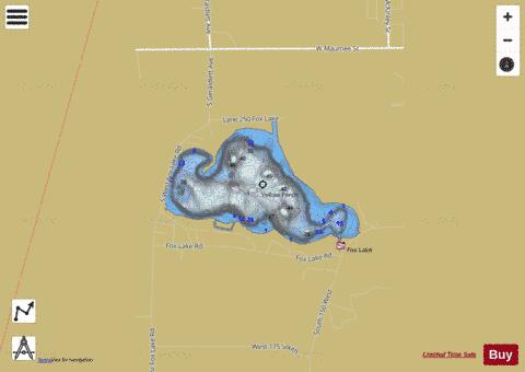 Fox Lake, Steuben county depth contour Map - i-Boating App