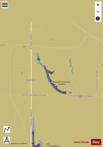 Gambill Lake depth contour Map - i-Boating App