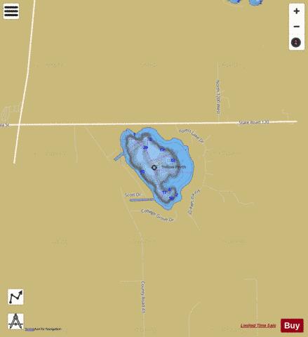 Hunter Lake, Elkhart county depth contour Map - i-Boating App