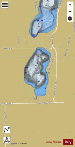 Indiana Lake, Elkhart county depth contour Map - i-Boating App