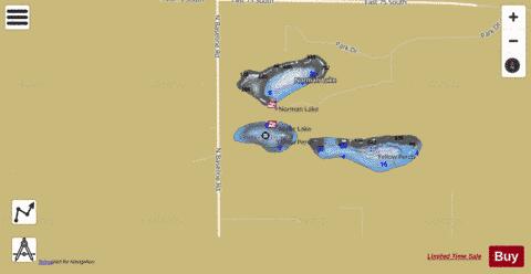 Miller Lake, Noble county depth contour Map - i-Boating App