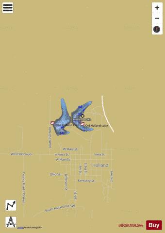 OLD HOLLAND LAKE, DUBOIS depth contour Map - i-Boating App