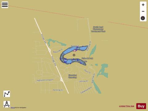 Pinhook Lake depth contour Map - i-Boating App