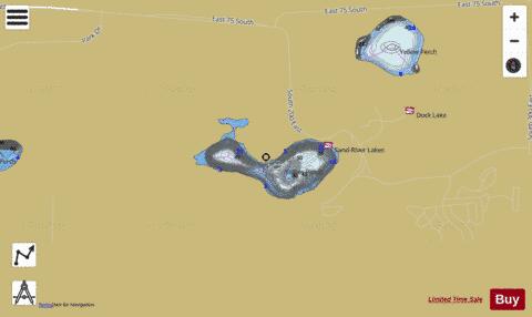 Sand Lake, Noble county depth contour Map - i-Boating App