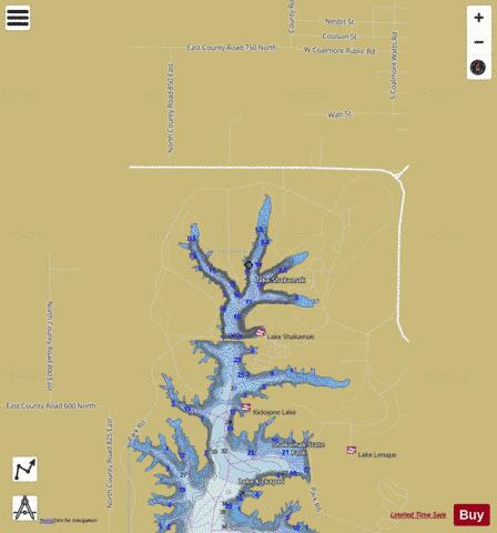 SHAKAMAK LAKE, SULLIVAN depth contour Map - i-Boating App