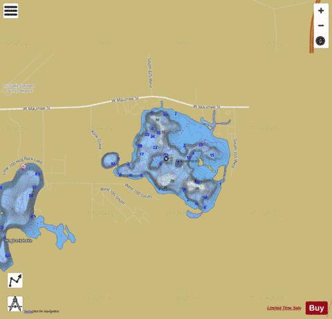 Silver Lake, Steuben county depth contour Map - i-Boating App