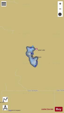 Spear Lake, Kosciusko county depth contour Map - i-Boating App