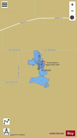 Troxel Lake, Lagrange county depth contour Map - i-Boating App