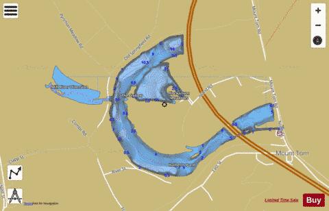 Hulberts Pond depth contour Map - i-Boating App