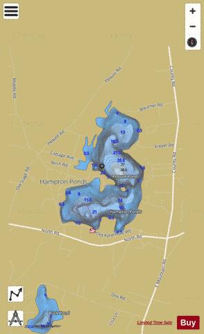 Pequot Pond depth contour Map - i-Boating App