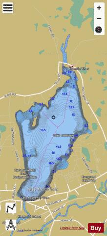 Lake Lashaway depth contour Map - i-Boating App
