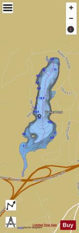 Walker Pond depth contour Map - i-Boating App